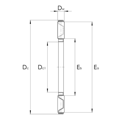 Axial needle roller and cage assemblies AXK