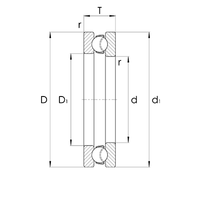 Axial deep groove ball bearing