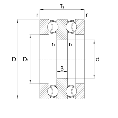 Axial deep groove ball bearing 522