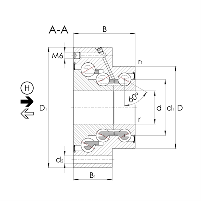 Axial angular contact ball bearing - DKLFA30110-2RS