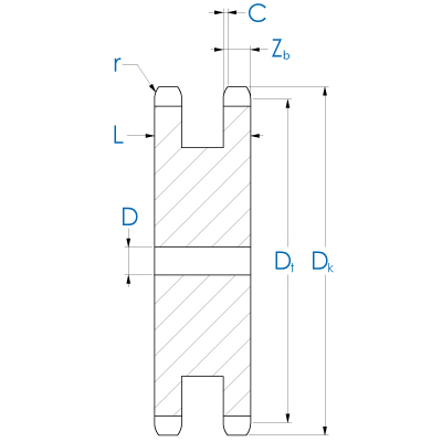 Doppelkettenradscheibe DIN 8192