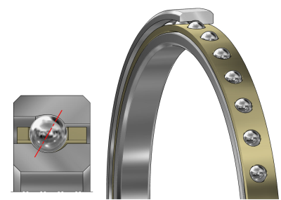 Thin section angular contact ball bearing