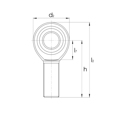 Radial-Gelenkkopf GAKR..PW Rechtsgewinde, Außen