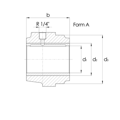 Gleitlagergehäuse DIN502-A mit Buchse (Rg7)