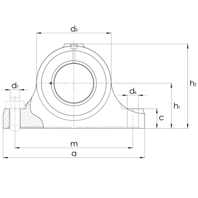 Gleitlagergehäuse DIN503-A mit Buchse (Rg7)