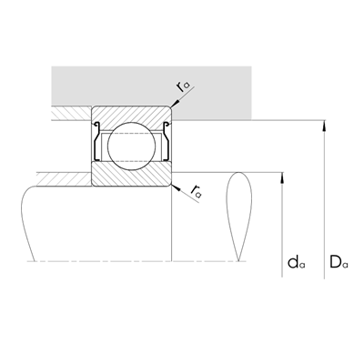 High temp. Deep groove ball bearing 63..-2Z/VA208