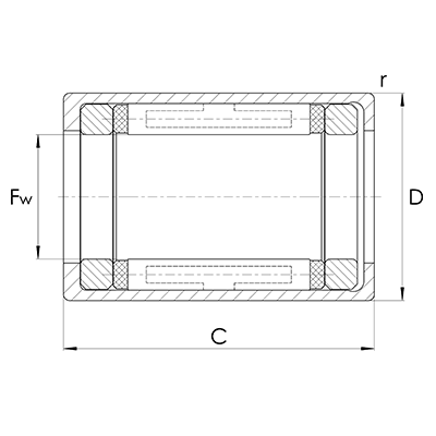 Sleeve roller bearing freewheel HFL