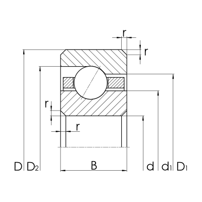 Thin section bearing - 13 mm