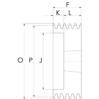 Polea de correa trapezoidal SPZ0050x02-1008-F9