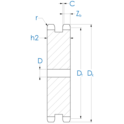Kettenradscheibe 12B-2