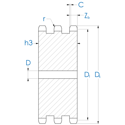 Kettenradscheibe 12B-3