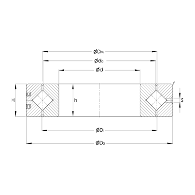 Crossed roller bearing SX