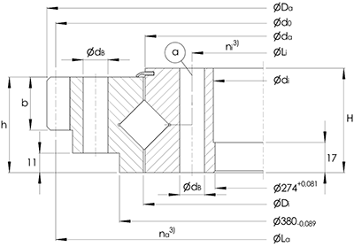 Crossed roller bearing XA