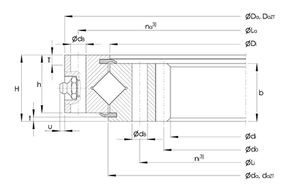Crossed roller bearing XI