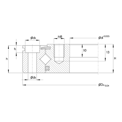 Crossed roller bearing XU