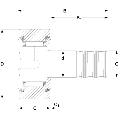 cylindrical, with axial guidance
