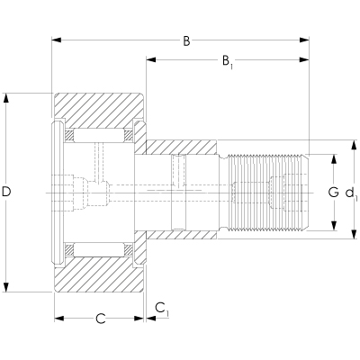 cylindrical, with axial guidance
