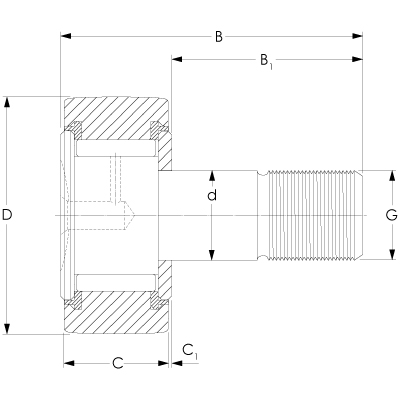 Stud type track rollers KRV19-PP