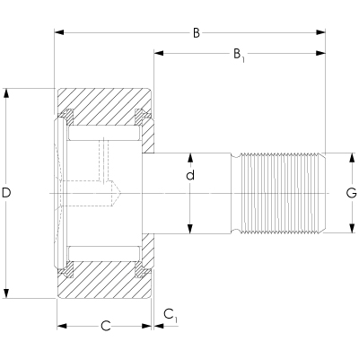 cylindrical, with axial guidance