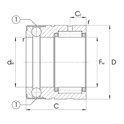 NX, axial one-side acting