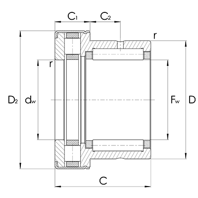 NKXR..-Z, axial one-side acting