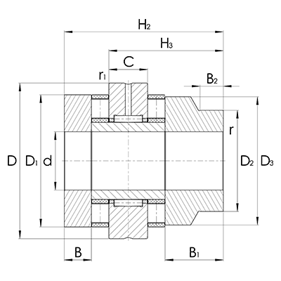 Needle roller axial cylindrical roller bearing ZARN-L