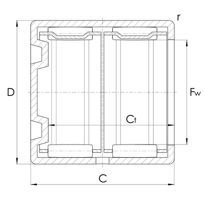 Nadelbüchse BK zweireihig
