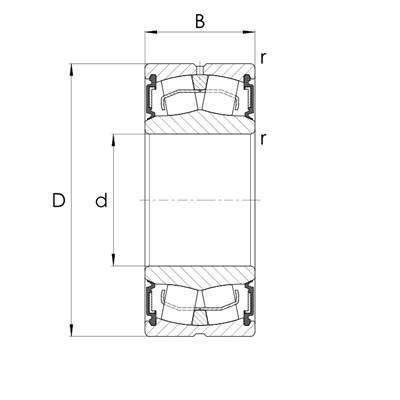 Spherical roller bearing BS2-222 cylindrical