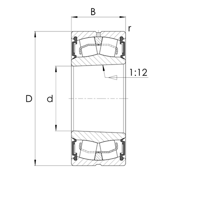 Spherical roller bearing BS2-222 <br> conical