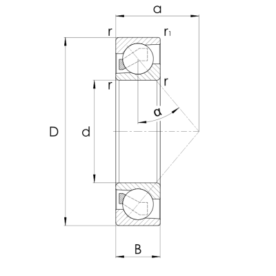 Angular contact ball bearing series 73