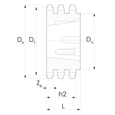 Koło zębate (wstępnie nawiercone pod tuleję stożkową) KR06B-3-Z021-1008