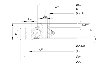 Four-point contact slewing bearing VA