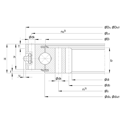 Four-point contact slewing bearing VI