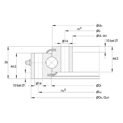 Four-point contact slewing bearing VSU 20