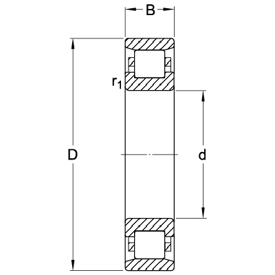 Cylindrical roller bearing series N
