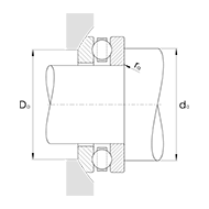 Axial-Rillenkugellager 532, einseitig wirkend mit kugeliger Gehäusescheibe