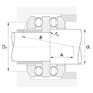 Axial-Rillenkugellager 542, beidseitg wirkend mit kugeliger Gehäusescheibe