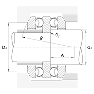 Axial-Rillenkugellager 543, beidseitg wirkend mit kugeliger Gehäusescheibe