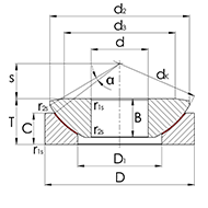 Axial-Gelenklager GE...DW nach DIN ISO 12240-3