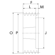 Keilriemenscheibe DIN 2211-3 Profil SPA, 6-Rillig